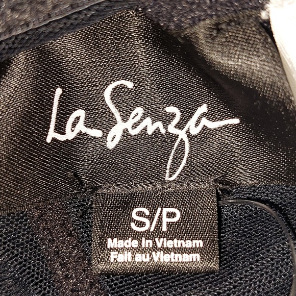 La Senza Black Sparkly Mesh Babydoll Lingerie with Garters Size S EUC - Picture 9 of 12